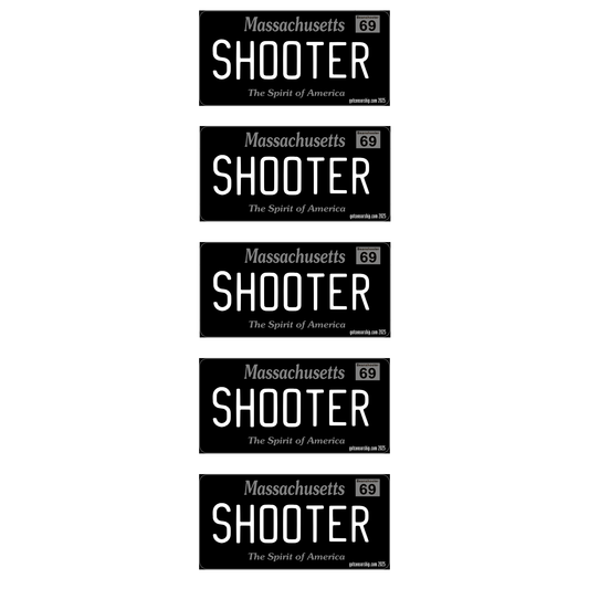 Shooter License Plate Mini's B&W (5 Pack)