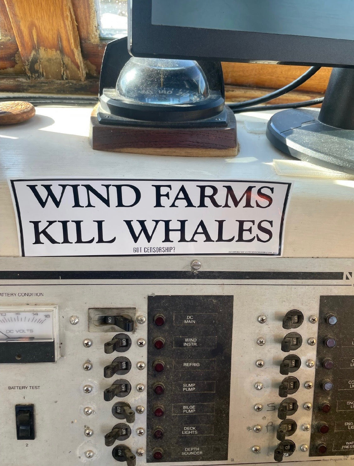 Wind Farms Kill Whales Bumper Sticker Decal (3 pack)