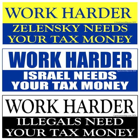 Work Harder Trifecta Sticker Decal (3 Pack)