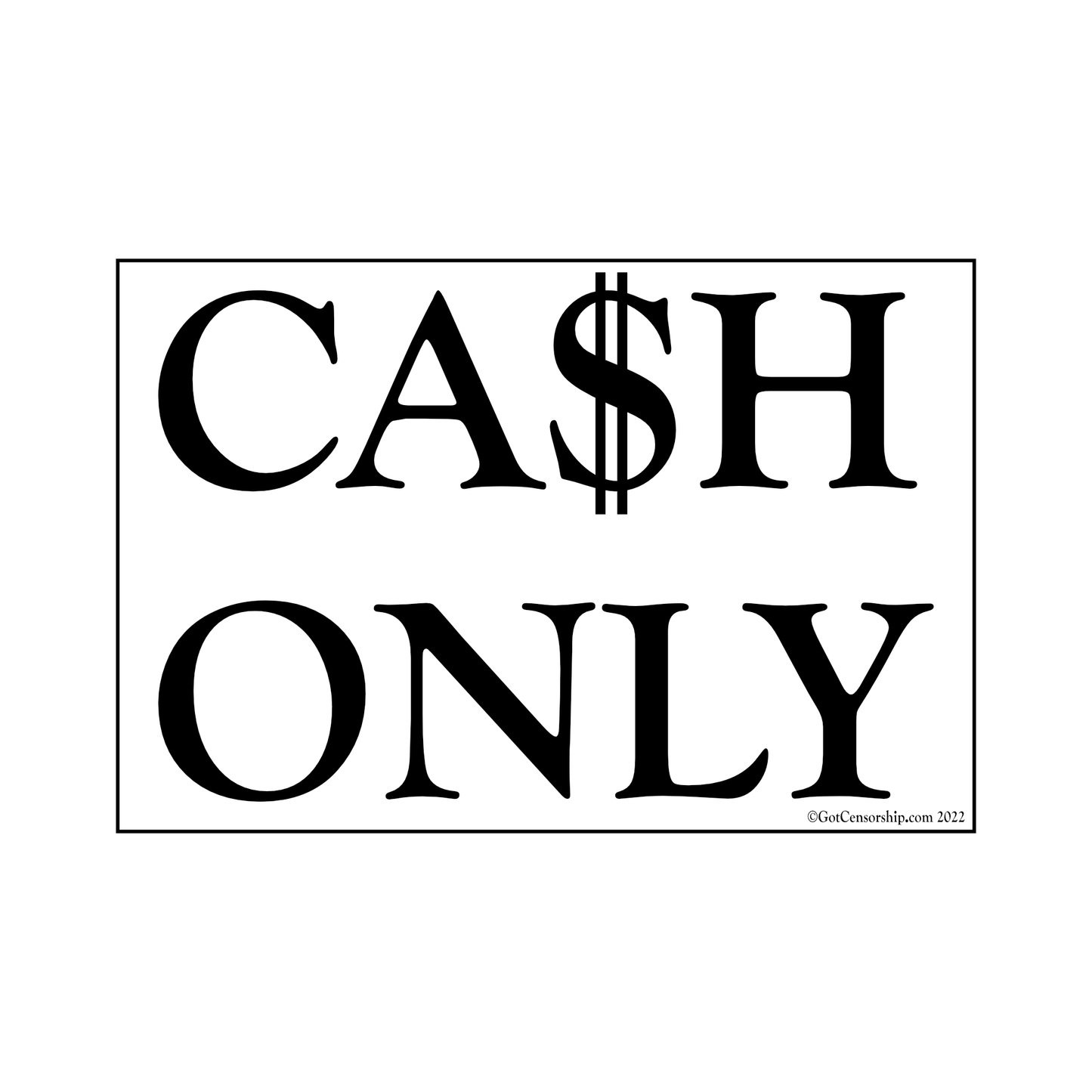 Cash Only OG Bumper Sticker Sticker Decal (2 Pack)