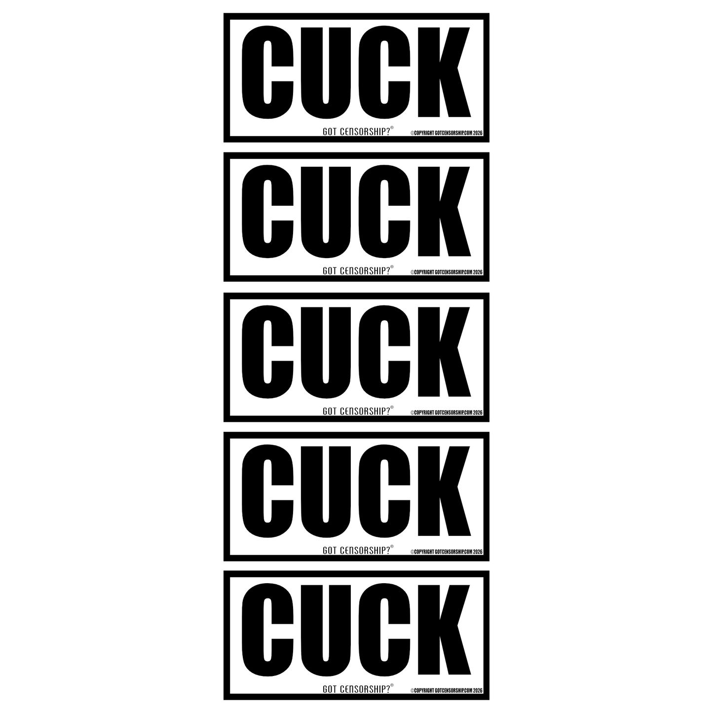 CUCK Bumper Sticker Decal (5 Pack)