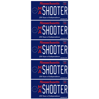 Shooter 250 Year Massachusetts License Plate Mini's  (5 Pack)