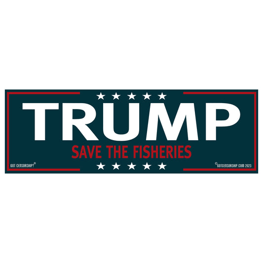 Trump Save The Fisheries Bumper Sticker Decal (3 Pack)