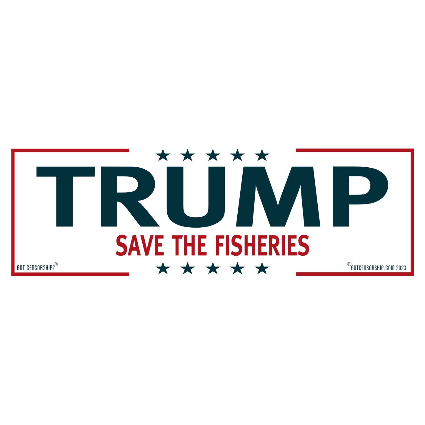 Trump Save The Fisheries Bumper Sticker Decal (3 Pack)