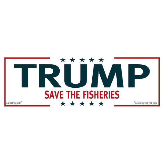 Trump Save The Fisheries Bumper Sticker Decal (3 Pack)