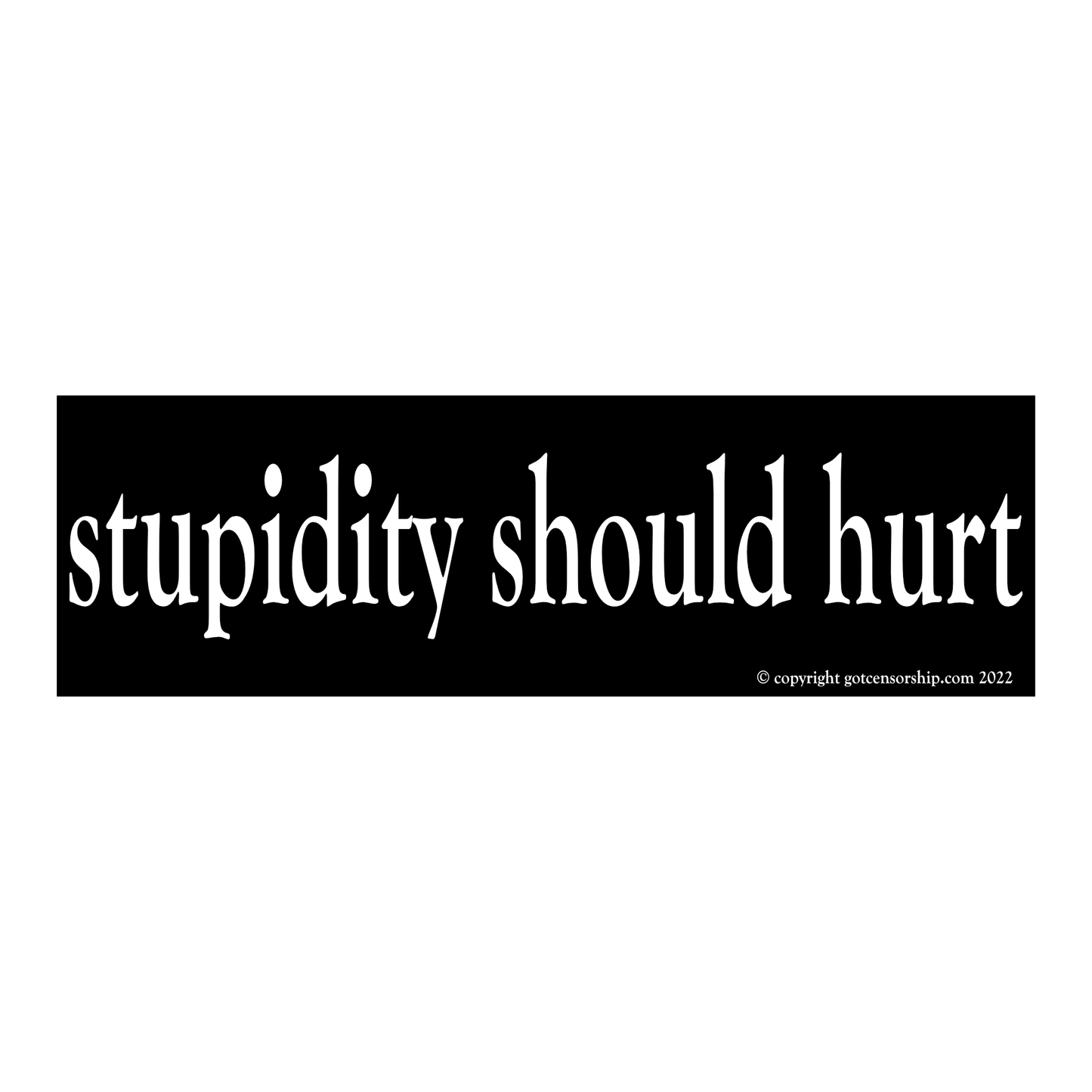 Stupidity Should Hurt Bumper Sticker